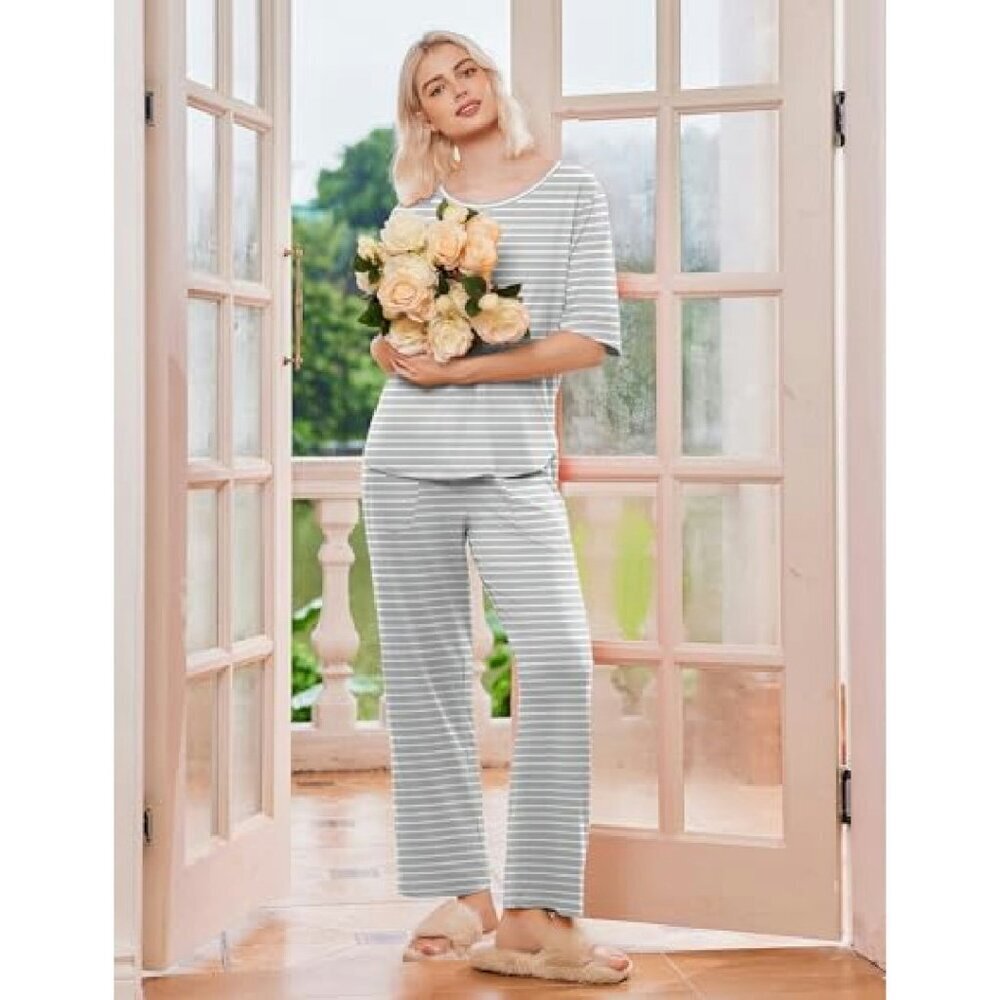 Ultra Soft 2-Pack Pajama Set with Pockets S-XXL Lounge Sleepwear - Picture 4 of 7